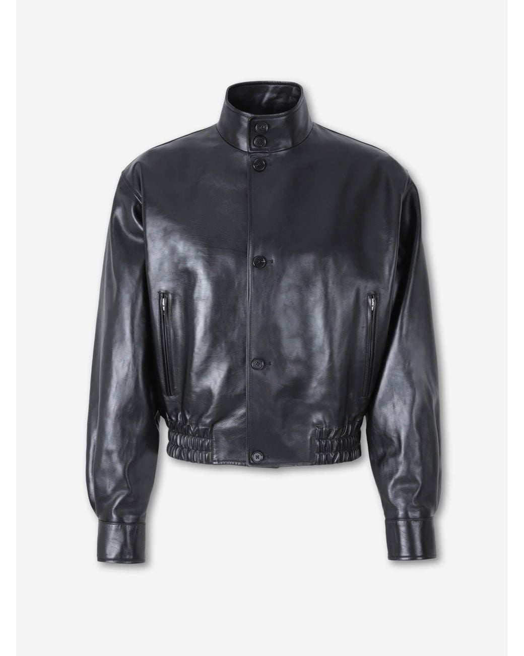 Jil Sander Black Leather Jacket for men