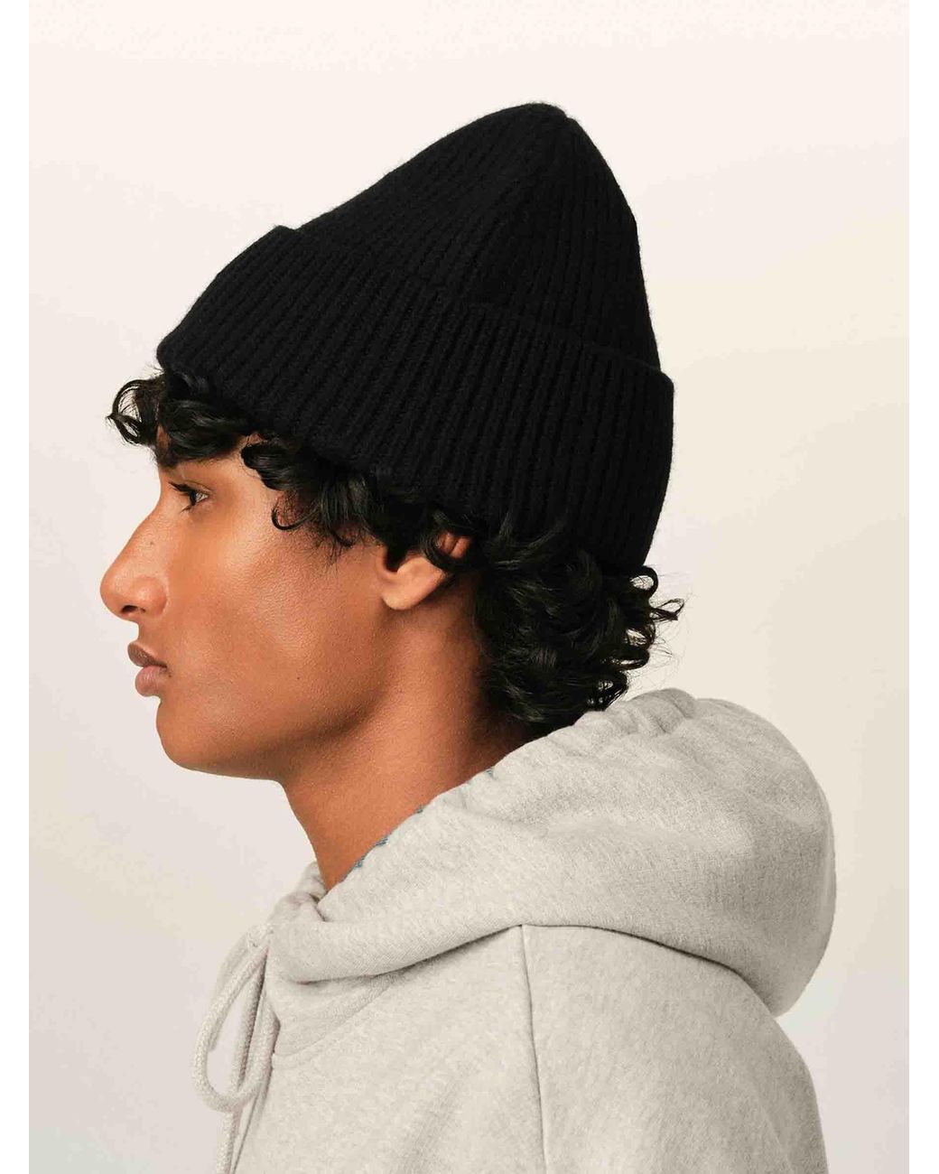 Cappello Di Lana Con Logo di AMI in Black da Uomo