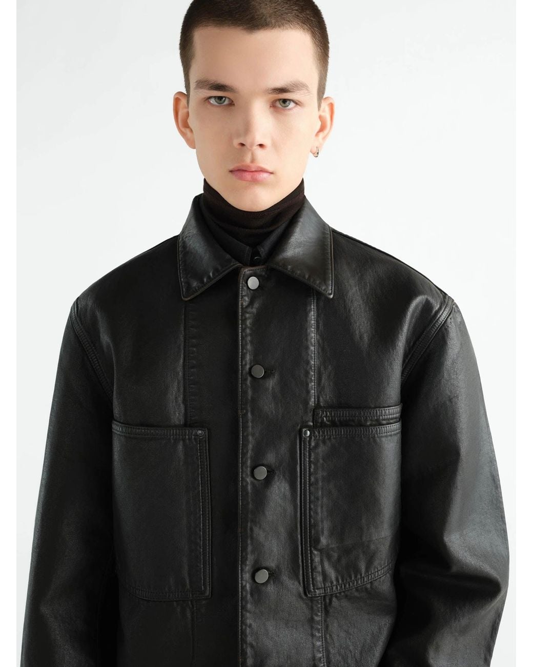 Lemaire Black Coated Denim Undershirt for men