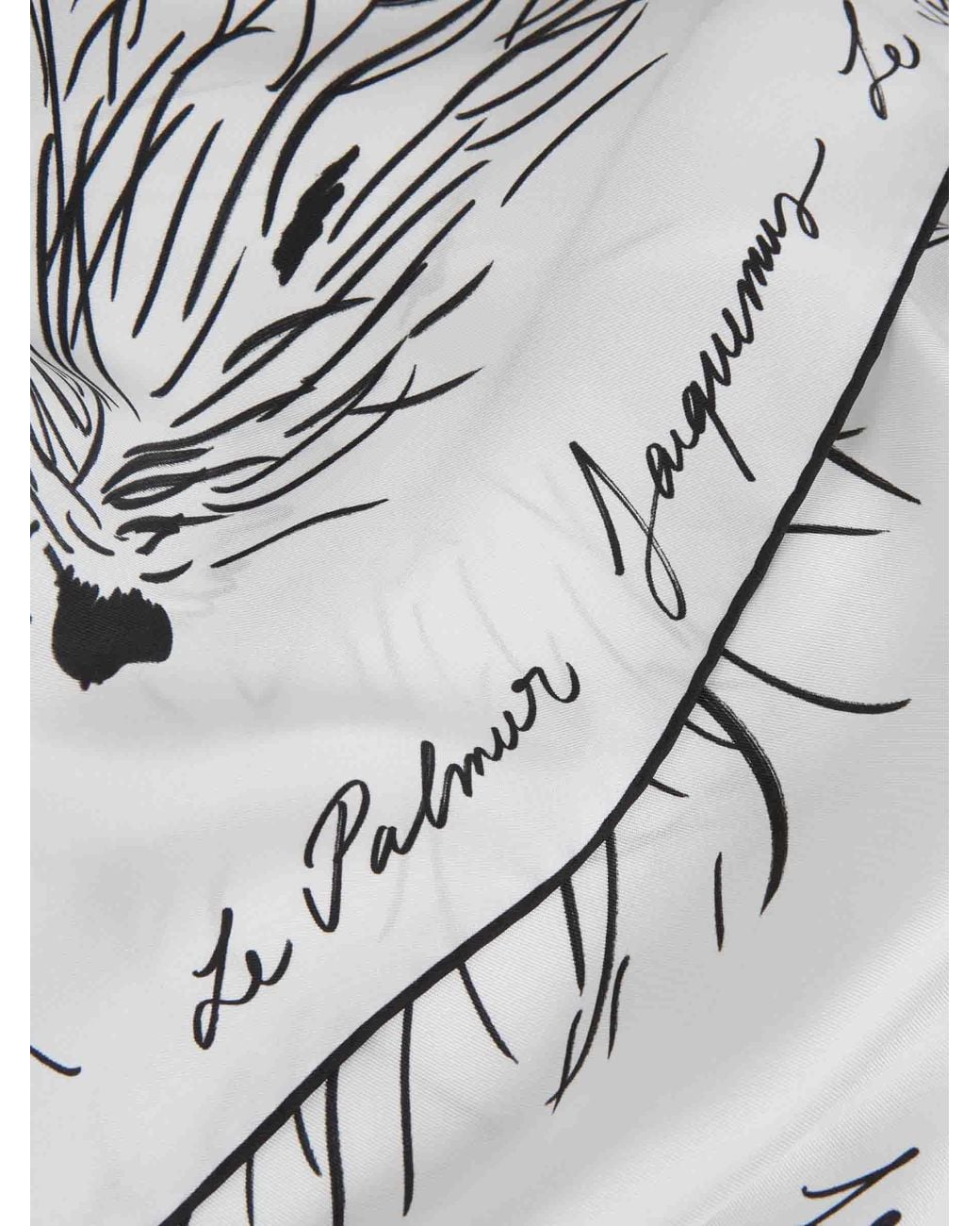 Jacquemus White Printed Silk Scarf for men