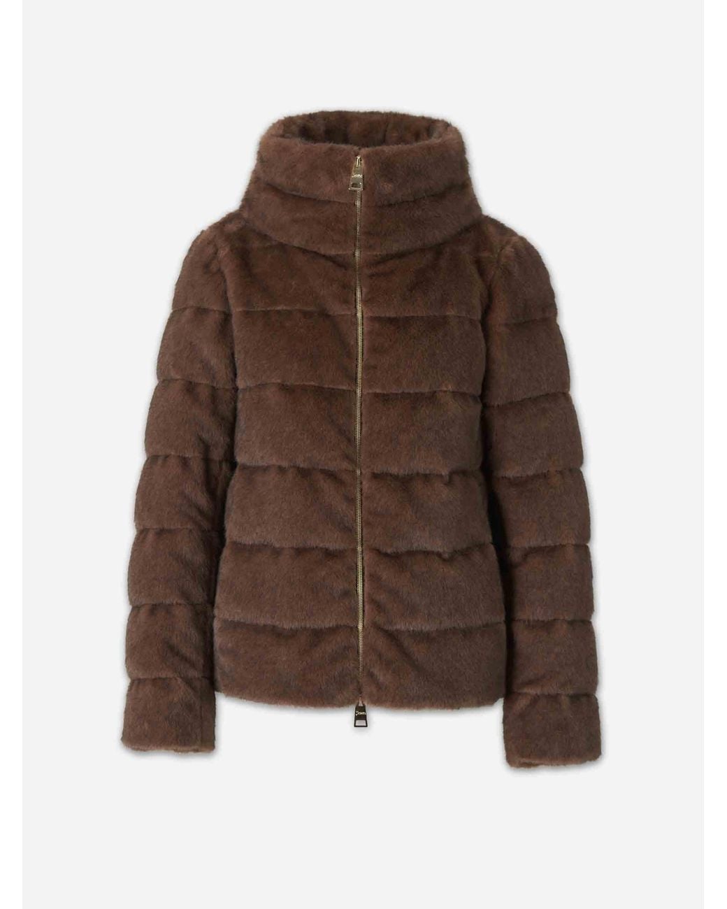 Herno Brown Mink Effect Down Jacket