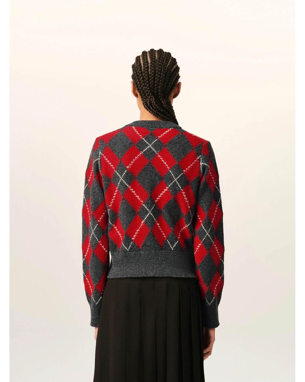 AMI Red Wool Cardigan