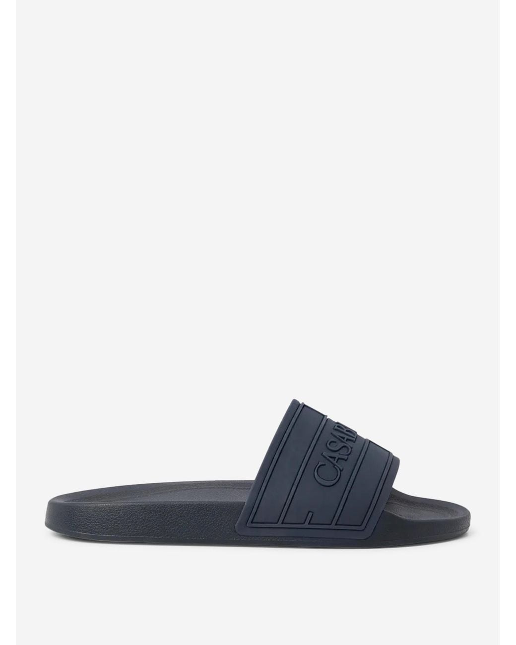 Casablanca Blue Rubber Flip Flops Logo for men