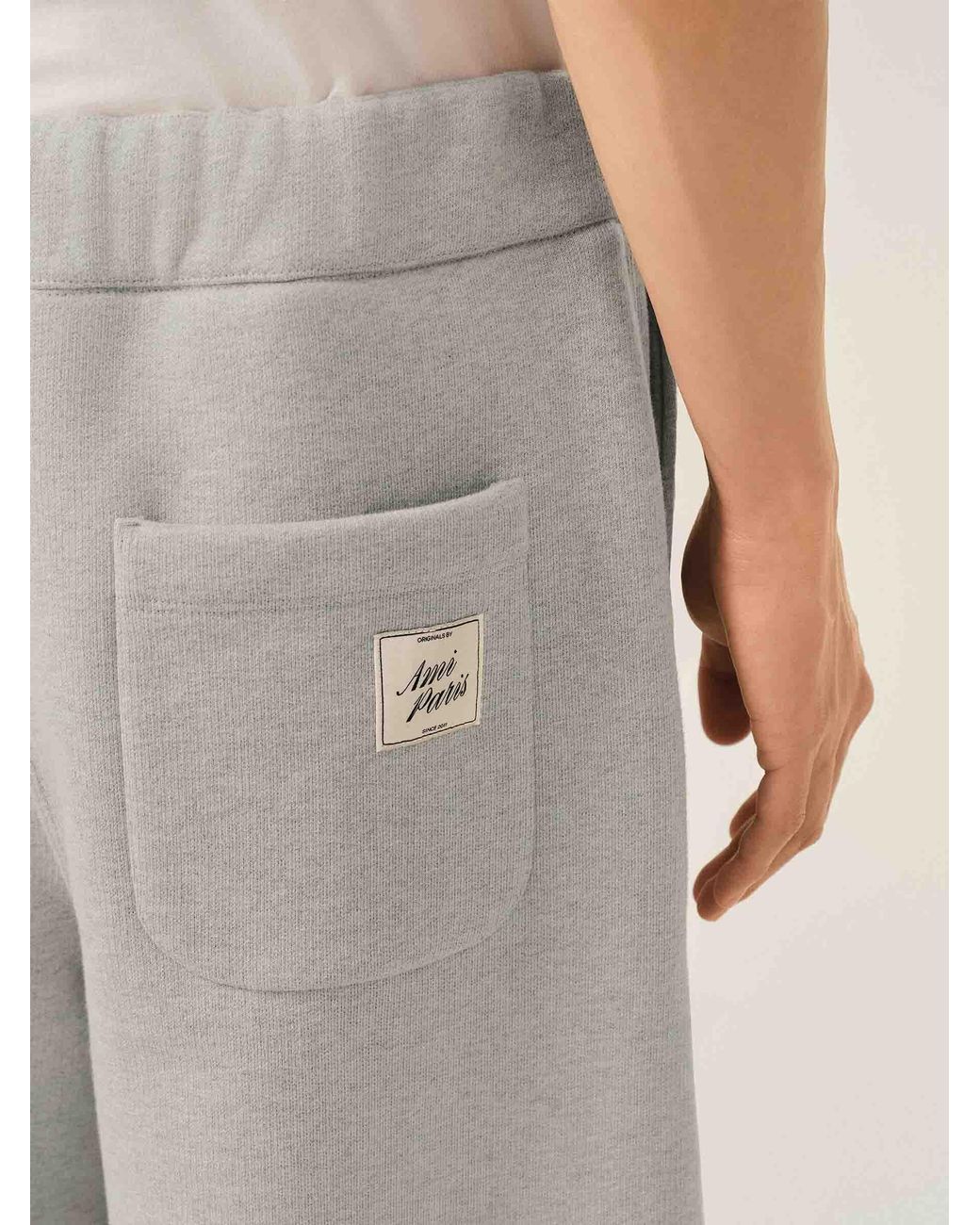 AMI White Cotton Barrel Joggers for men