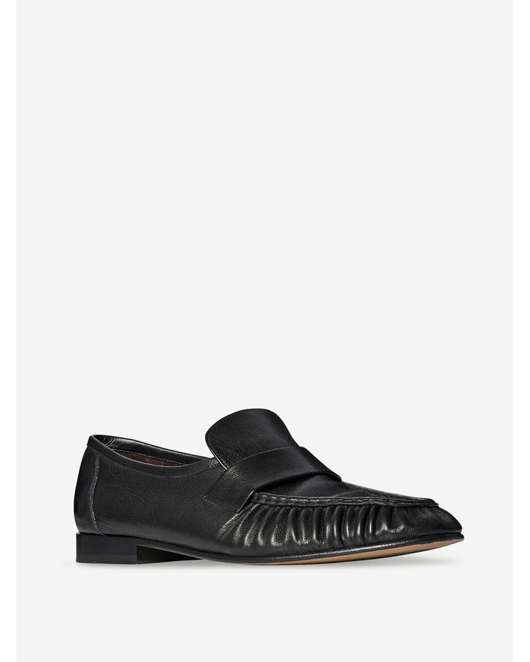 The Row Black Gathered Loafers for men