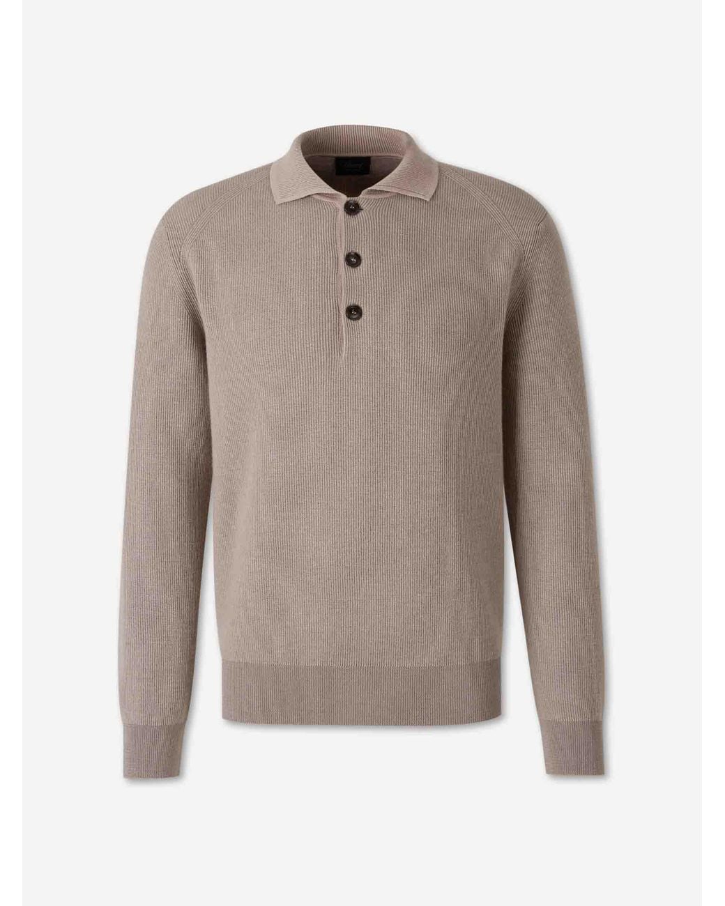 Brioni Gray Fine Polo Neck Sweater for men