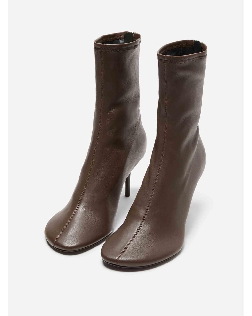 Acne Brown Elastic Leather Ankle Boots