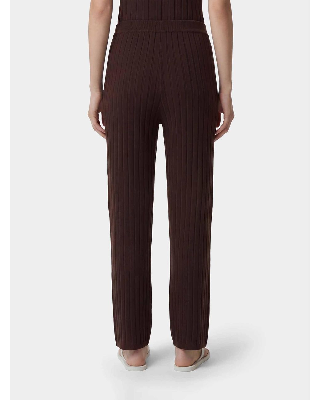 Sporty & Rich Brown Ribbed Knit Joggers