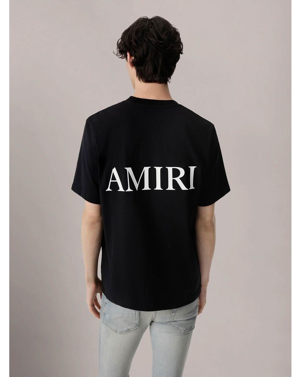 Amiri Black Short Sleeve Logo T-Shirt for men