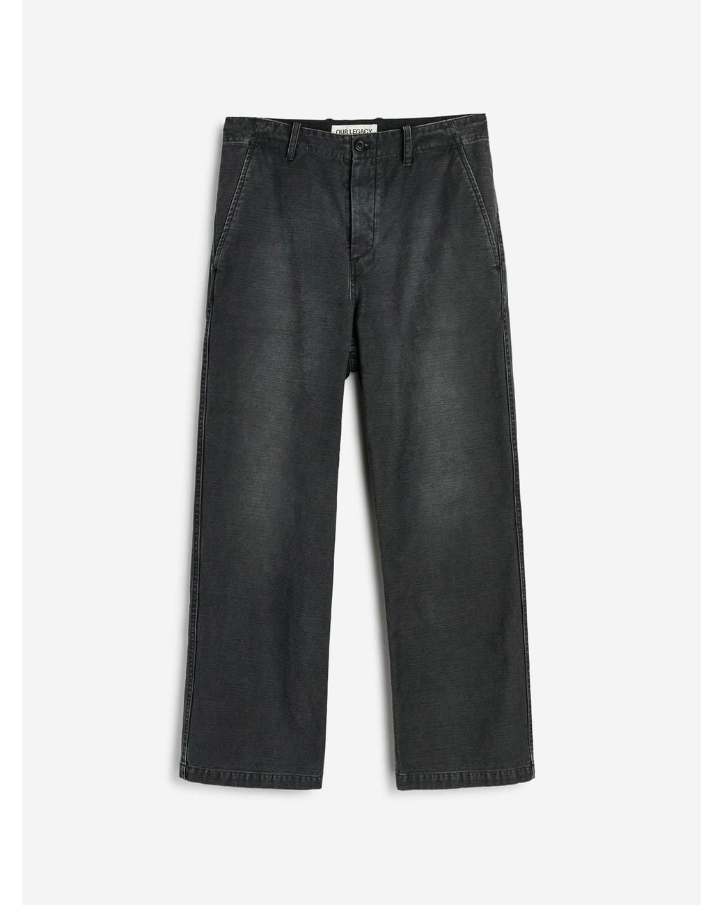 Our Legacy Black Cotton Straight Leg Trousers for men