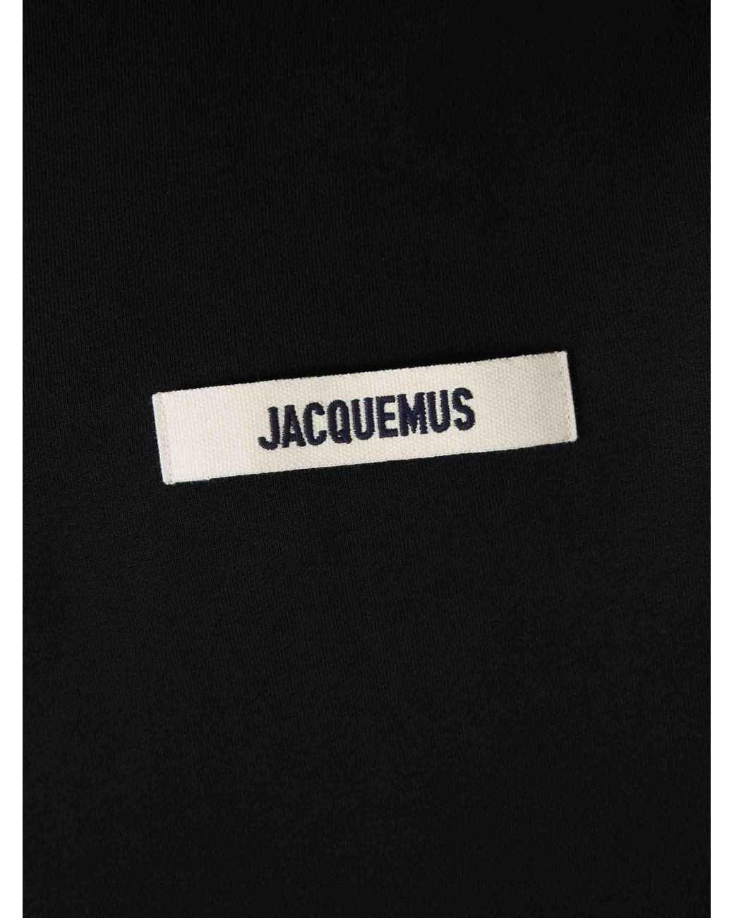 Jacquemus Black Grosgrain Zip-Up Sweatshirt for men