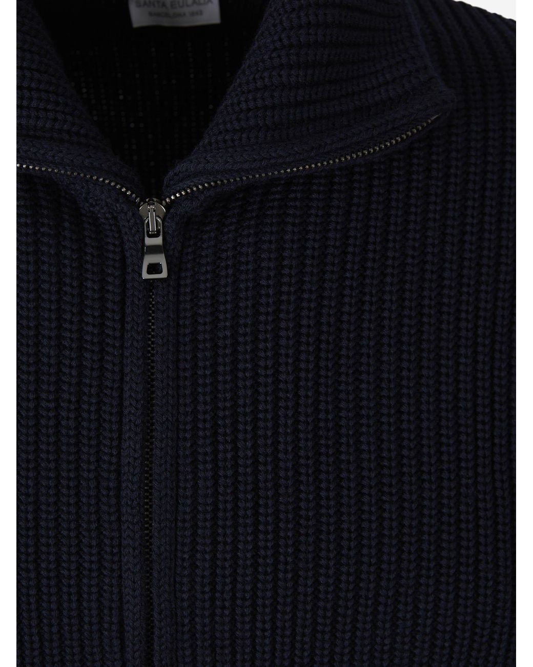 Santa Eulalia Blue Wool Cardigan With Zipper for men