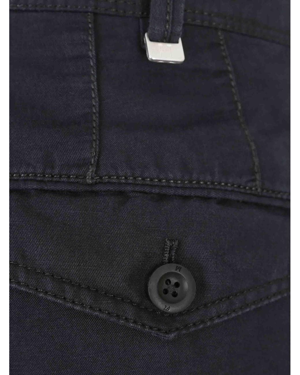 PT Torino Blue Linen Chino Trousers for men