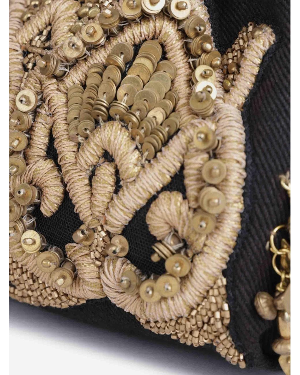 Dries Van Noten Black Clutch Bag With Metallic Appliqués