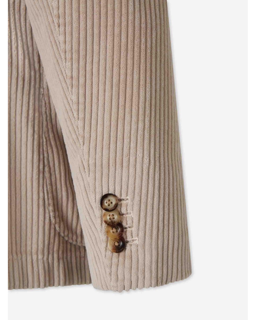 Boglioli Natural Corduroy Crossover Blazer for men