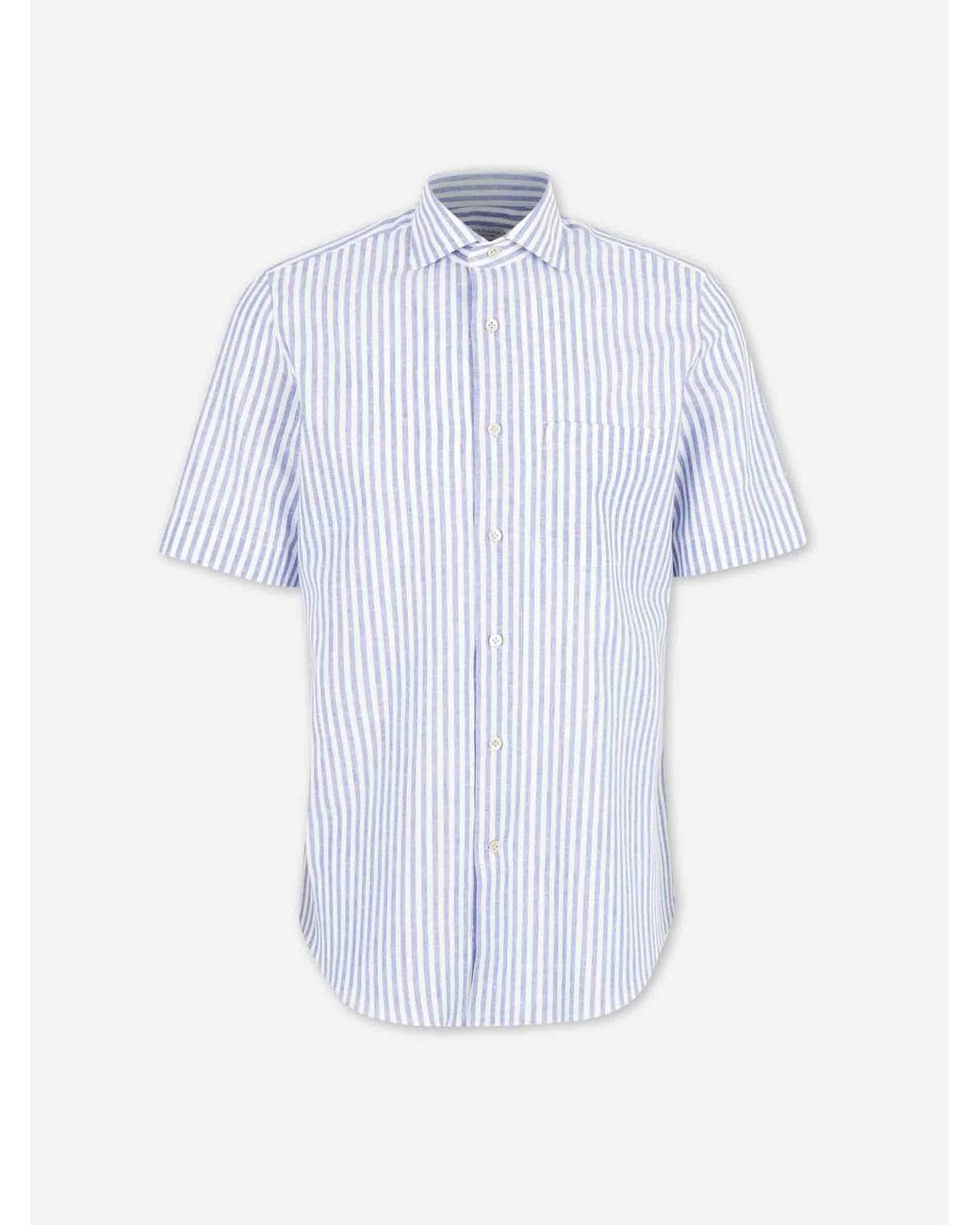 Santa Eulalia Blue Striped Shirt for men