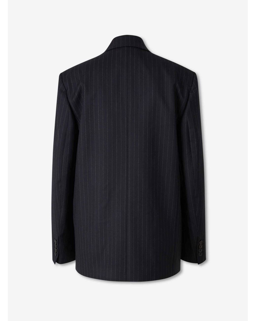 Nili Lotan Blue Double-Breasted Blazer With Pinstripe