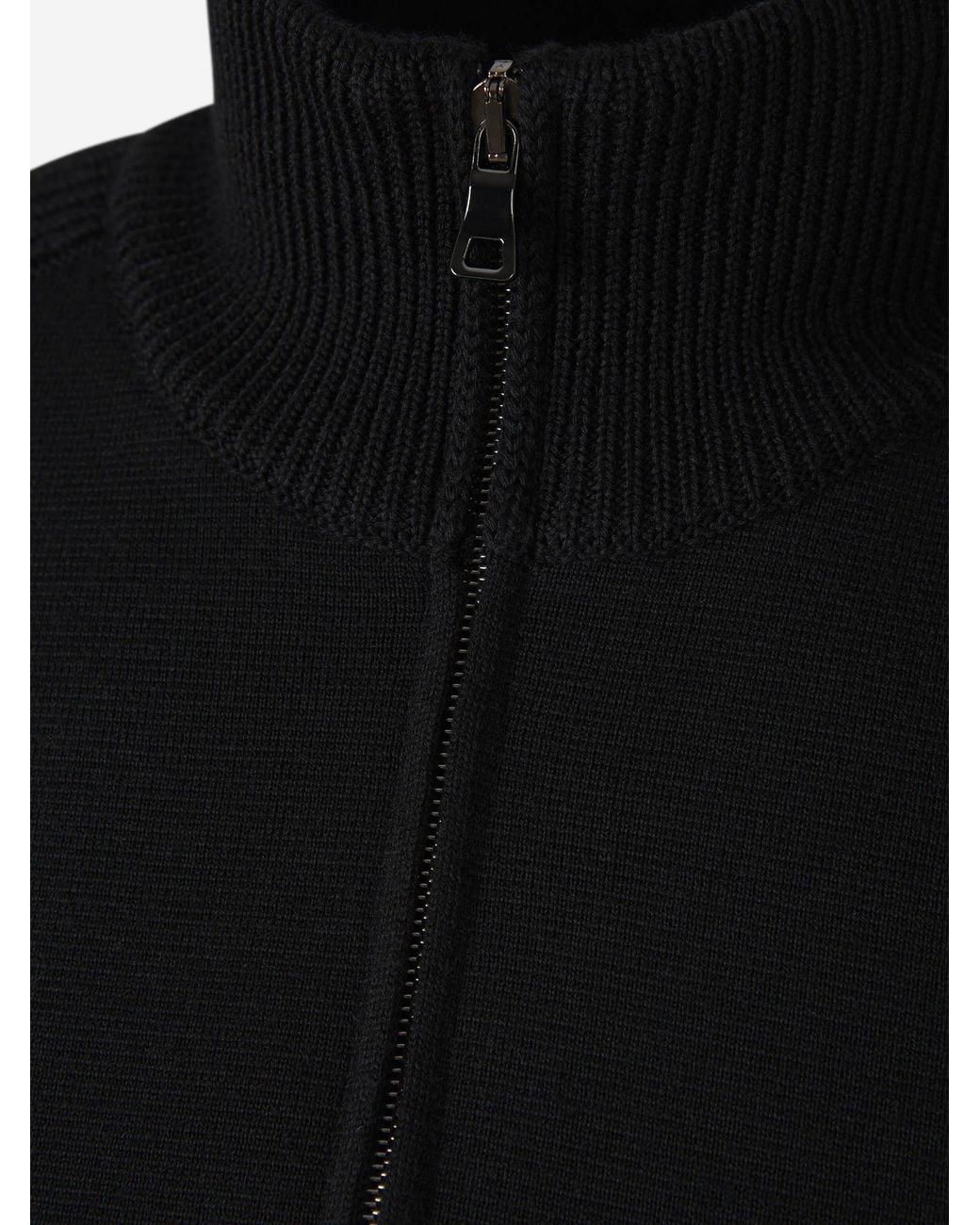 Santa Eulalia Black Wool Cardigan With Zipper for men