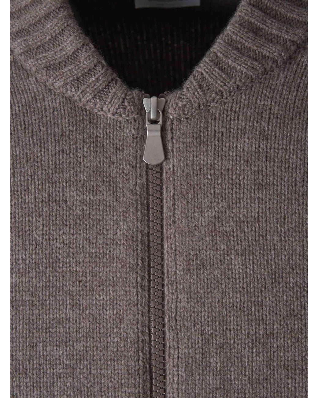 Santa Eulalia Gray Wool Zip Cardigan for men