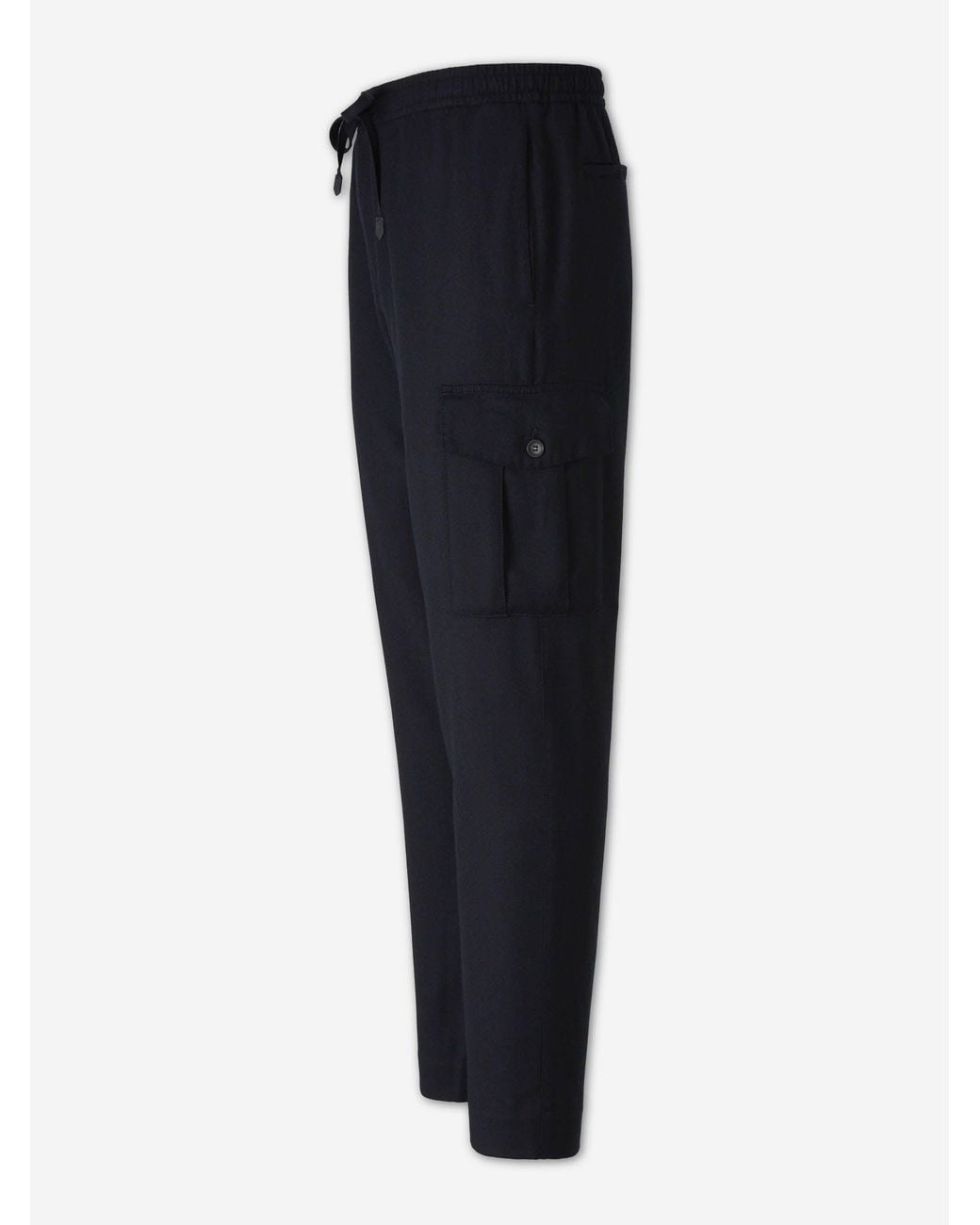 Canali Blue Straight Wool Trousers for men