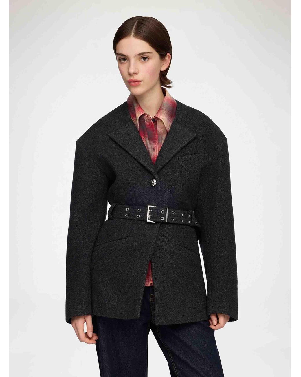 Ganni Black Casual Wool Jacket