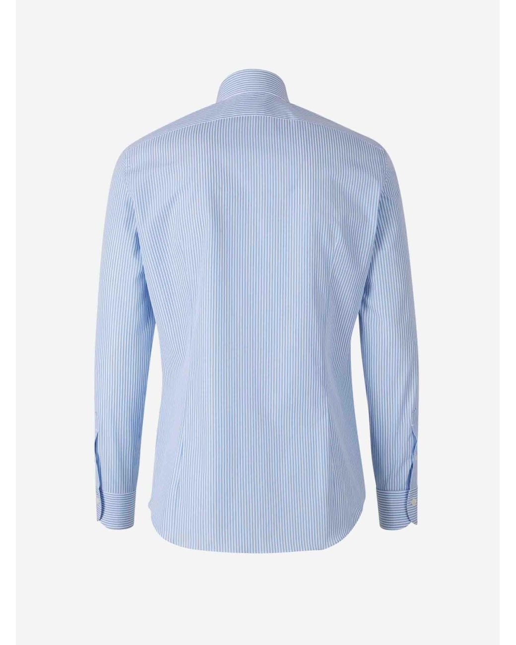 Camisa Rayas Algodón Santa Eulalia de hombre de color Blue