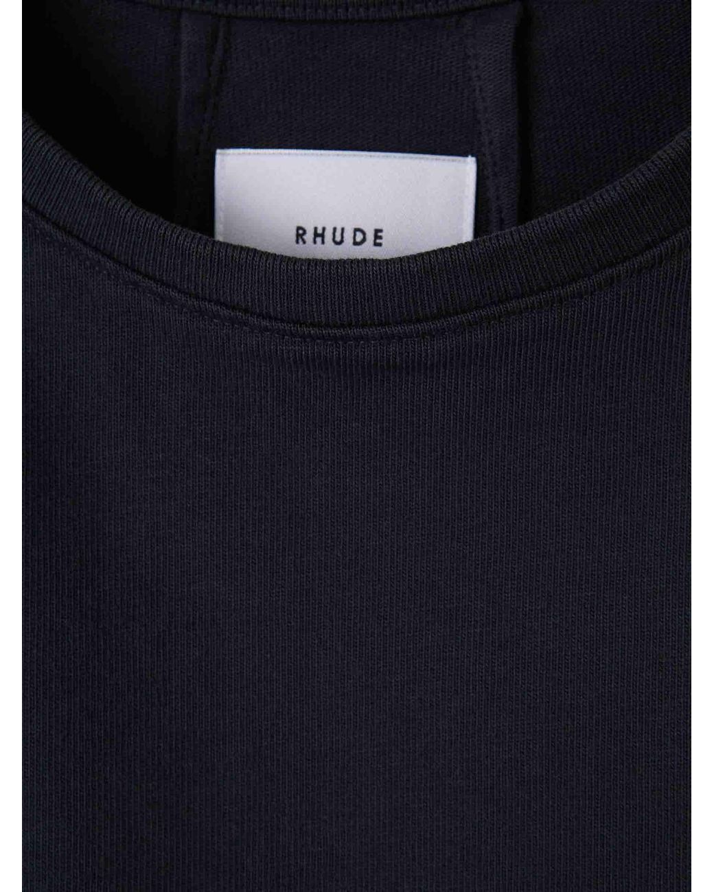 Rhude Black Round Neck T-Shirt for men