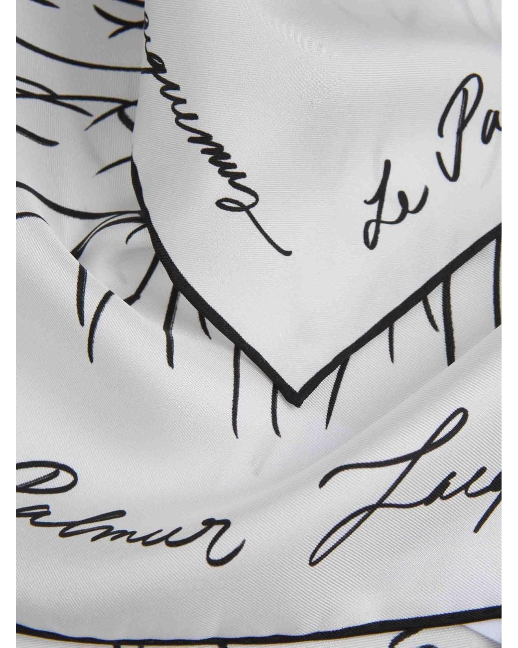 Jacquemus White Printed Silk Scarf for men