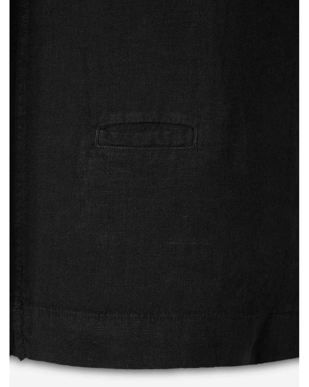 Santa Eulalia Black Short Sleeve Linen Shirt for men