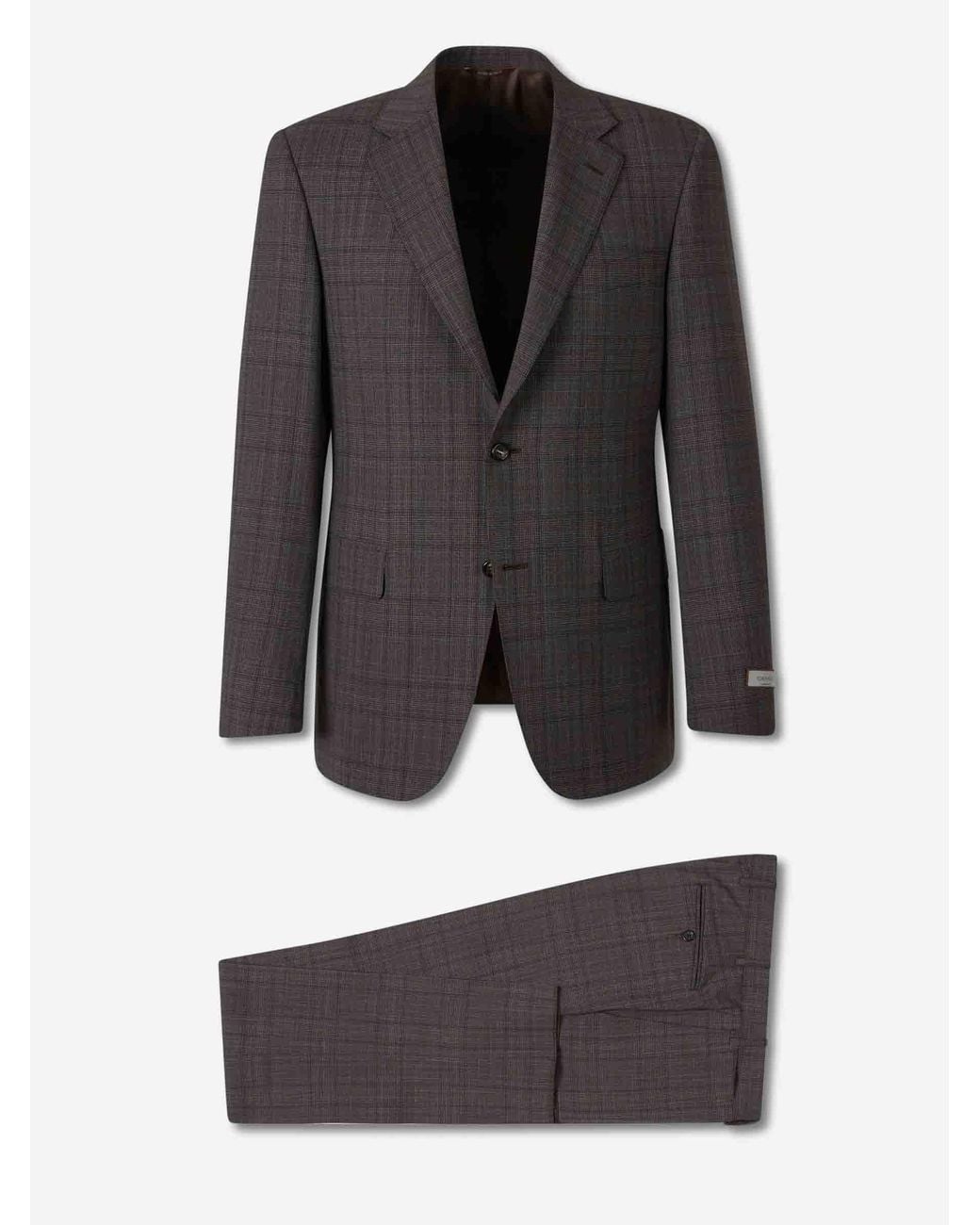 Canali Black Straight Wool Suit for men