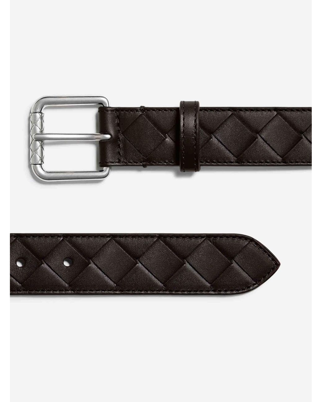 Bottega Veneta Black Intrecciato Belt for men