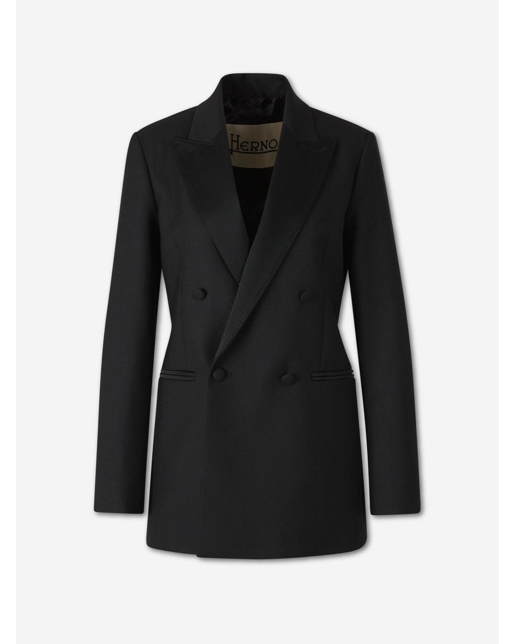 Herno Black Double-Breasted Blazer