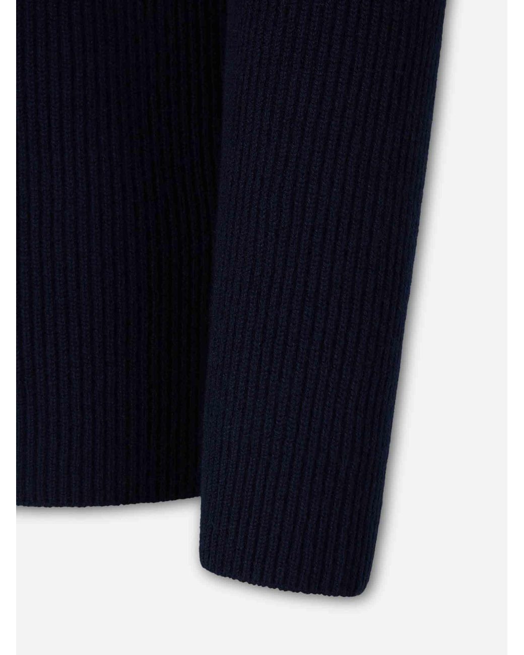 Gran Sasso Blue Cashmere Ribbed Cardigan for men