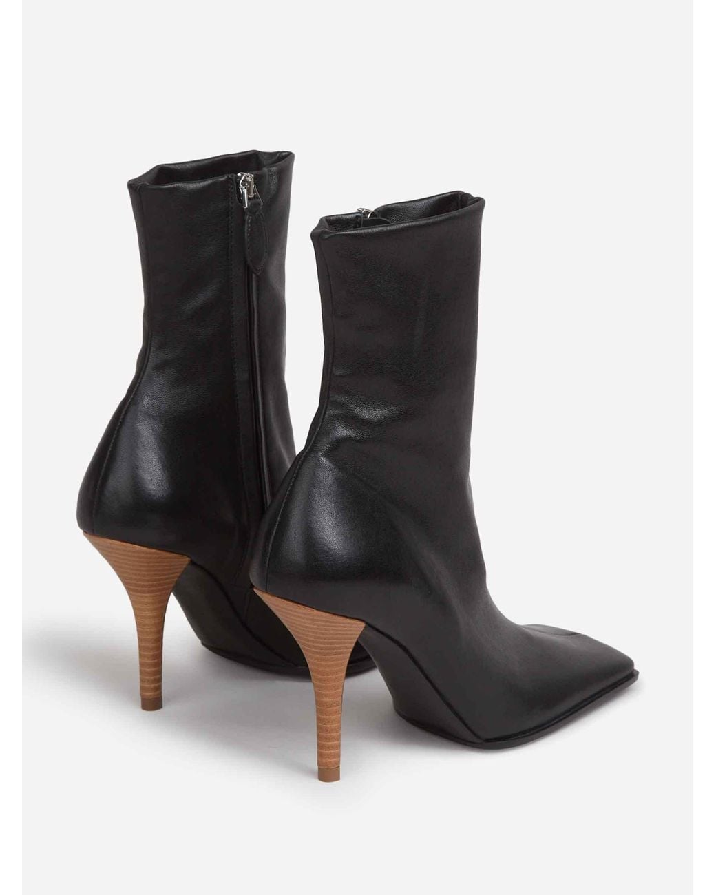 Alaïa Black Square Leather Ankle Boots