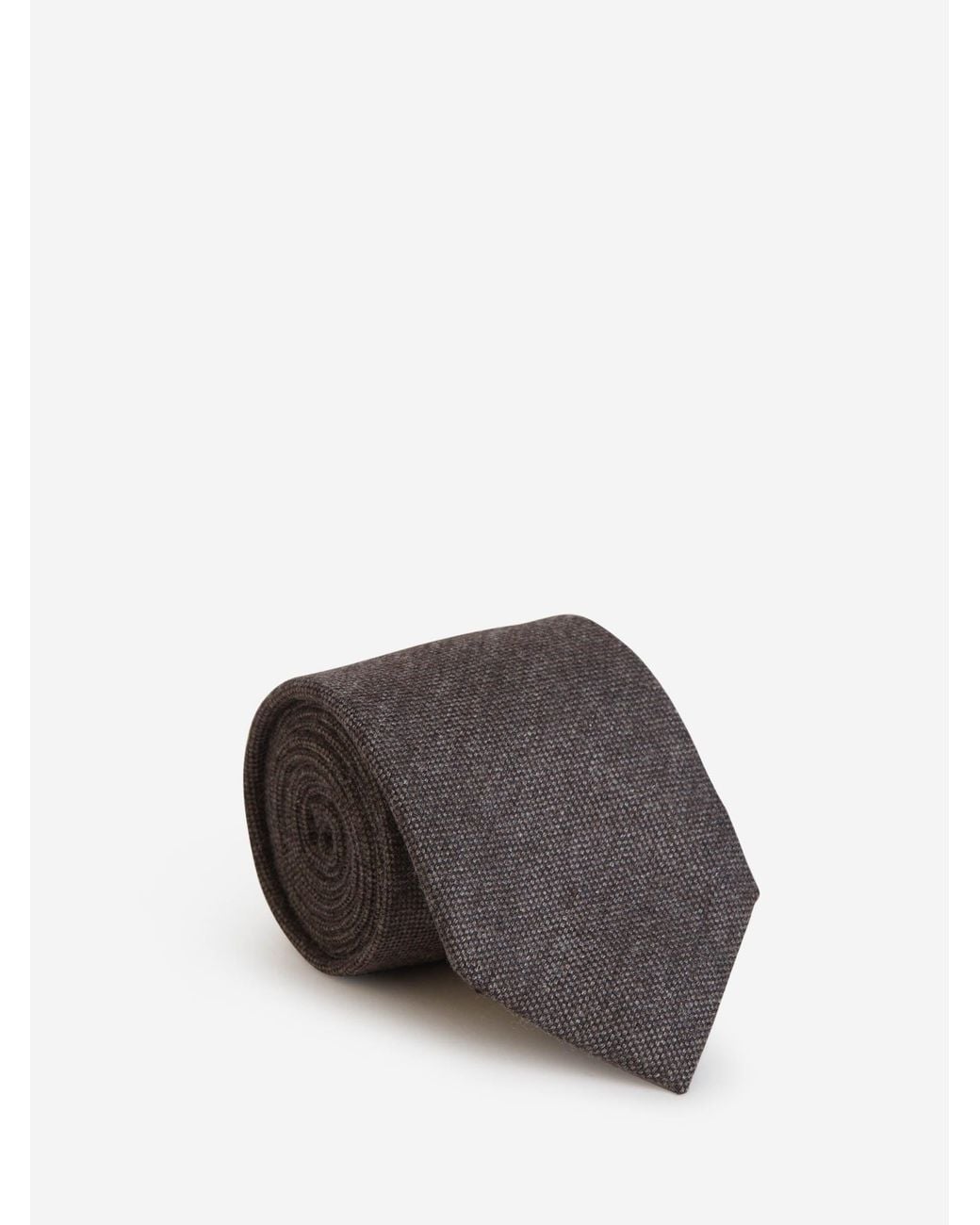 Santa Eulalia Brown Plain Silk Tie for men