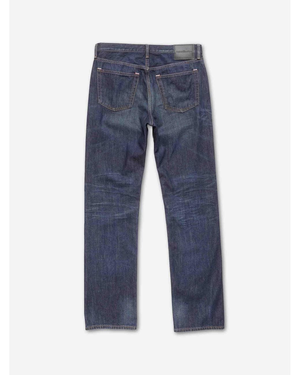 Acne Blue Cotton Straight Leg Jeans for men