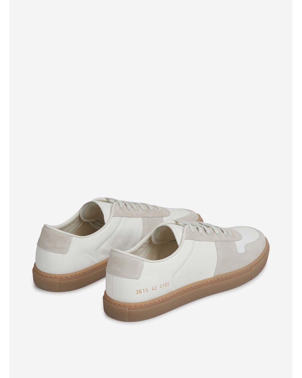 Common Projects White Suede-Panelled Leather Sneakers for men