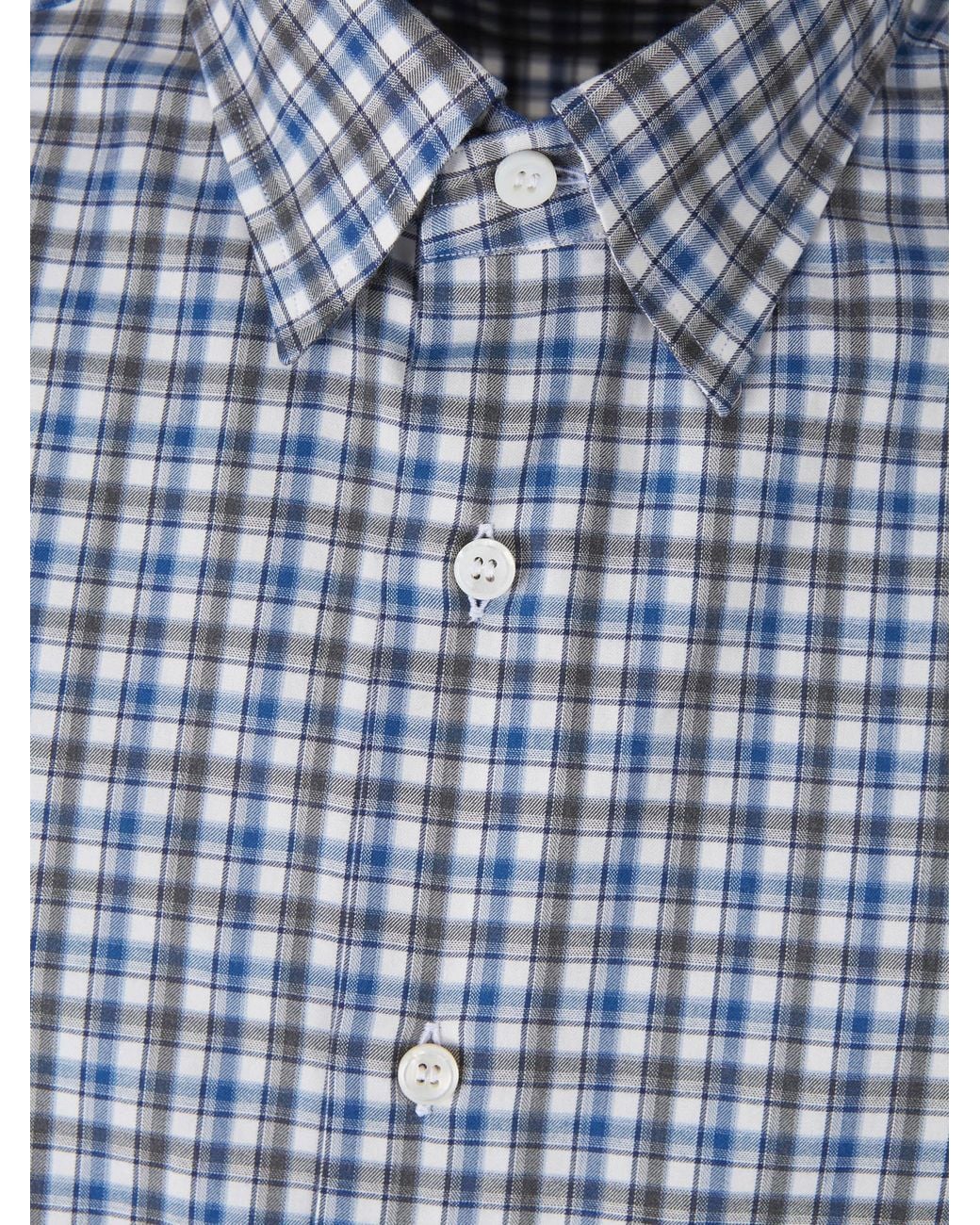 Brioni Blue Cotton Plaid Shirt for men