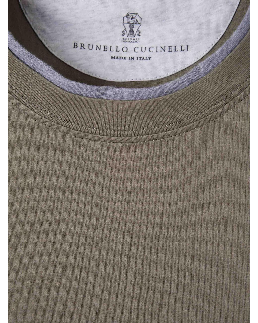 Brunello Cucinelli Gray Layered Short Sleeve T-Shirt for men