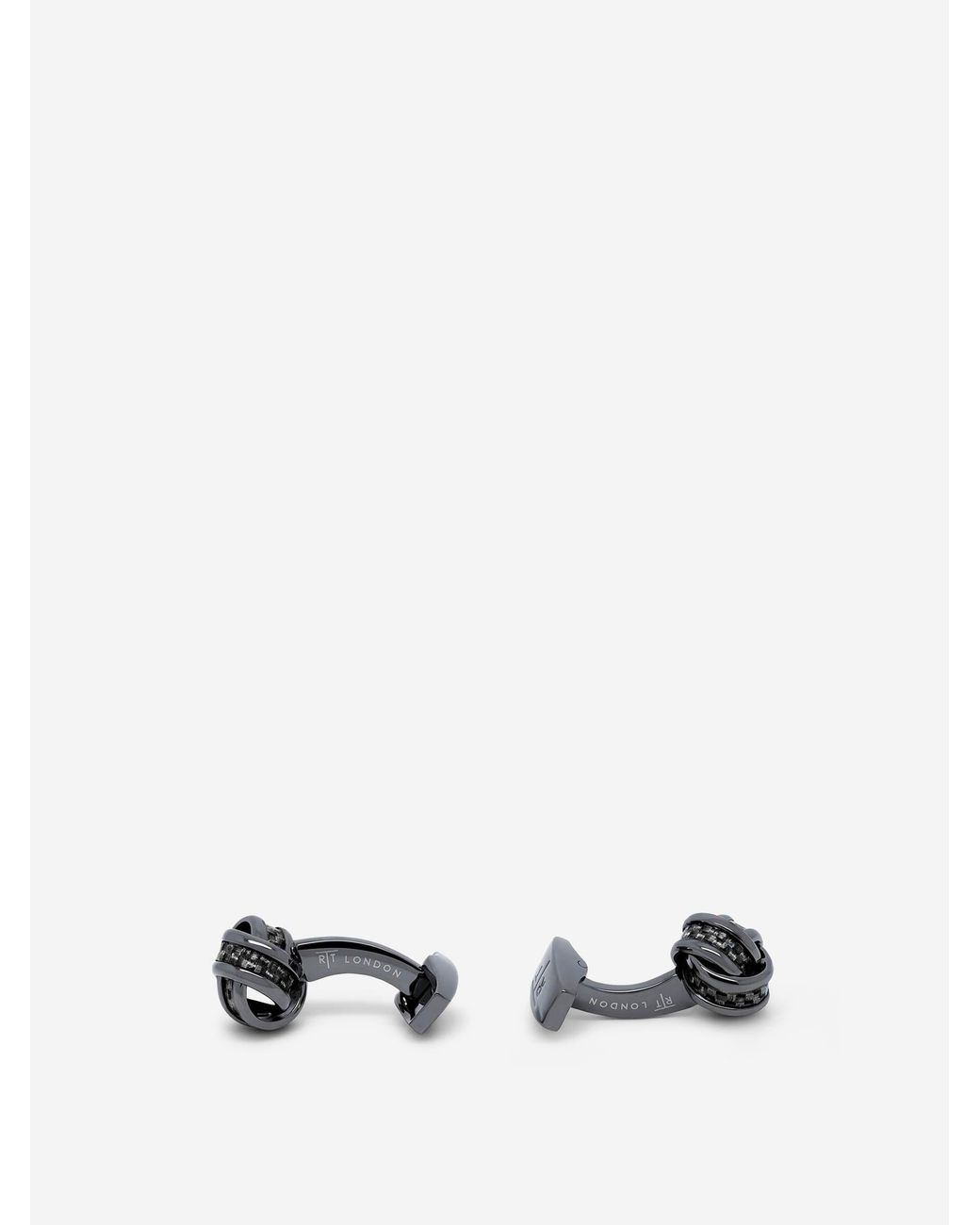 Tateossian White Carbon Knot Cufflinks for men