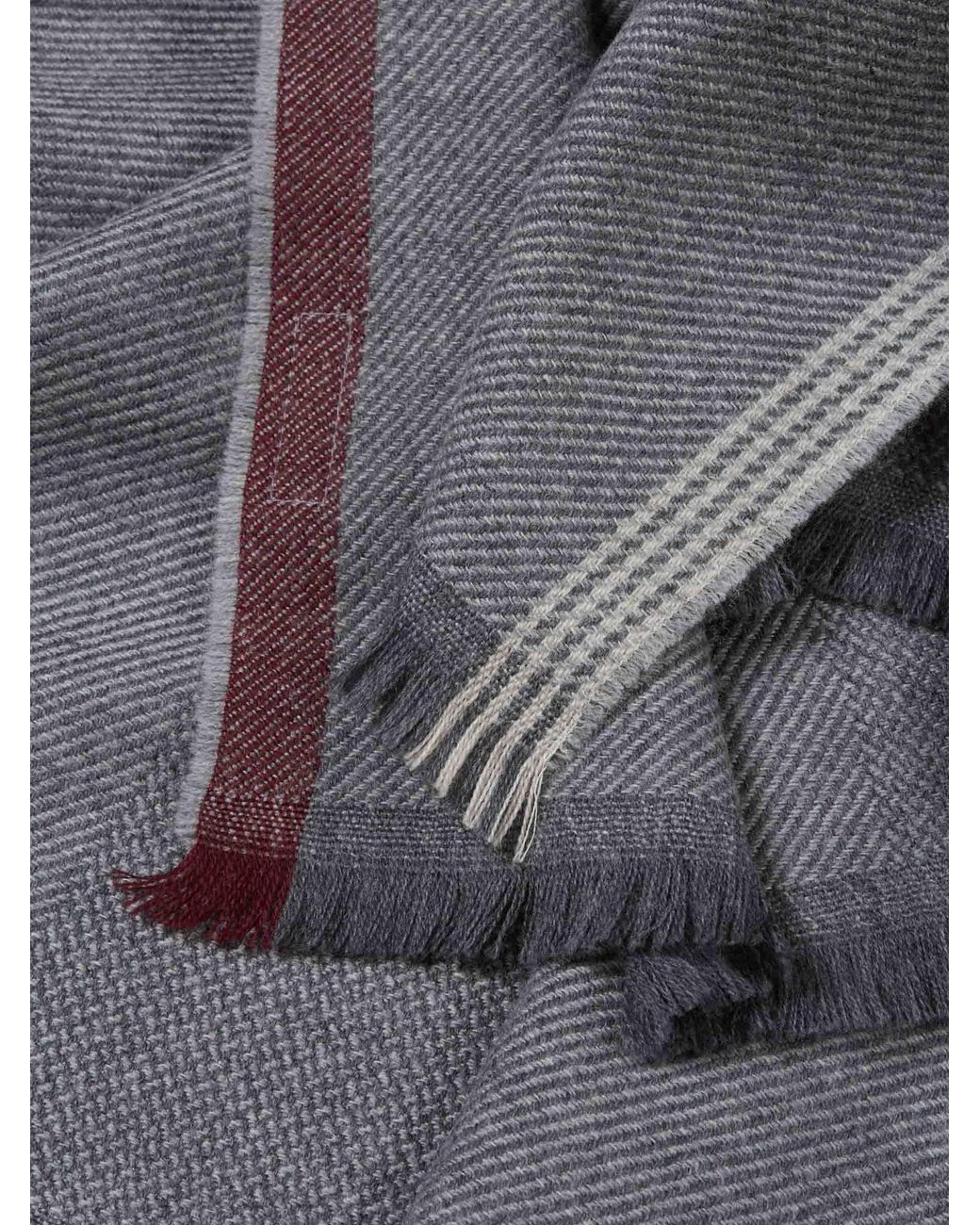 Brunello Cucinelli White Cashmere Wool Scarf for men