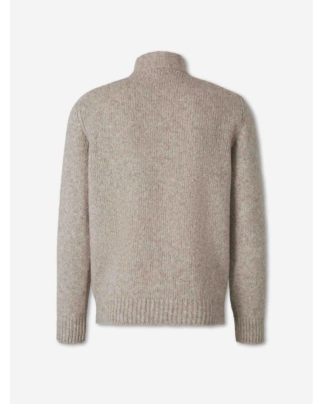 Fedeli Gray Turtleneck Sweater for men