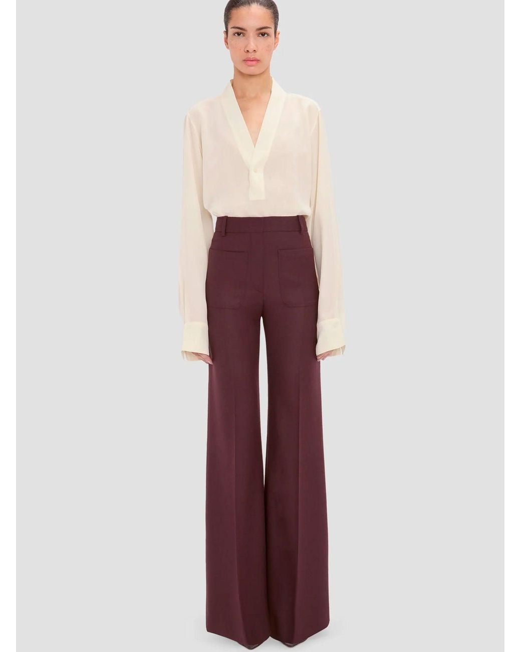 Victoria Beckham Brown Alina Flared Pants