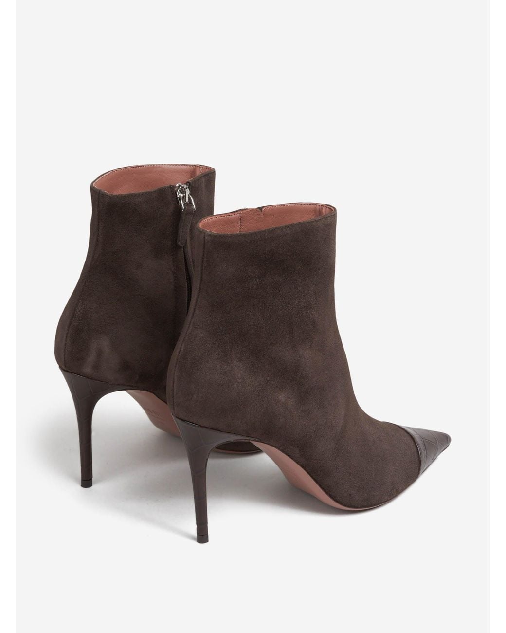 Paris Texas Brown Suede Ankle Boots With Heel