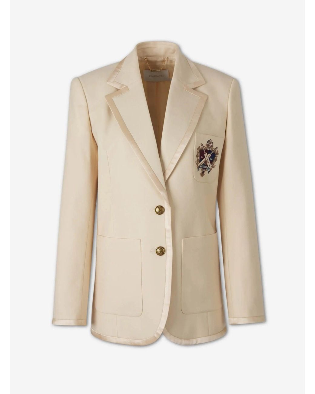 Zimmermann Natural Straight Blazer With Shield