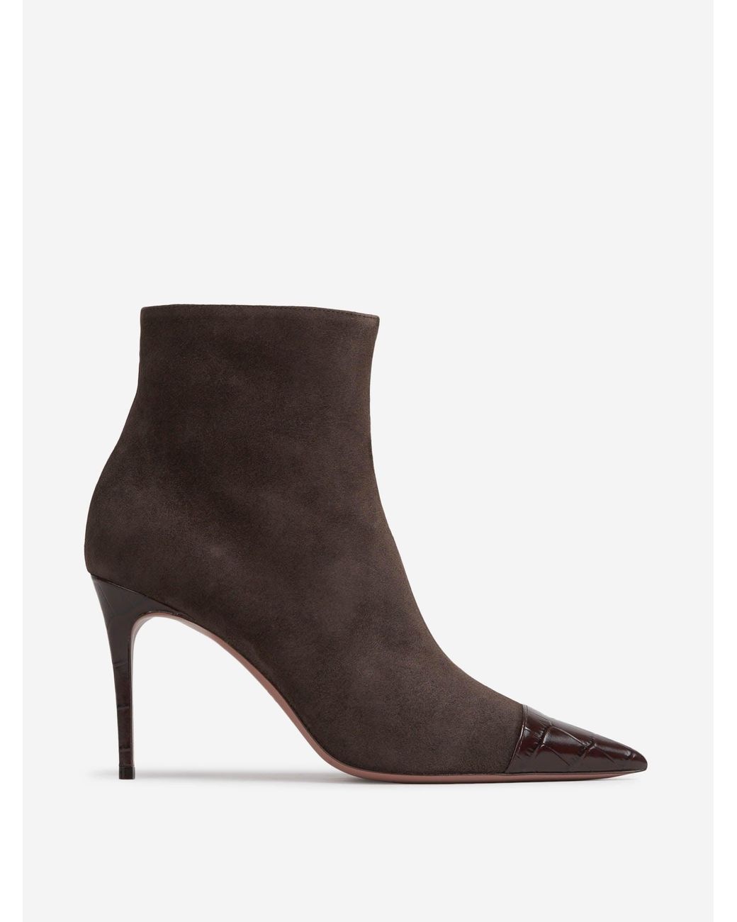 Paris Texas Brown Suede Ankle Boots With Heel