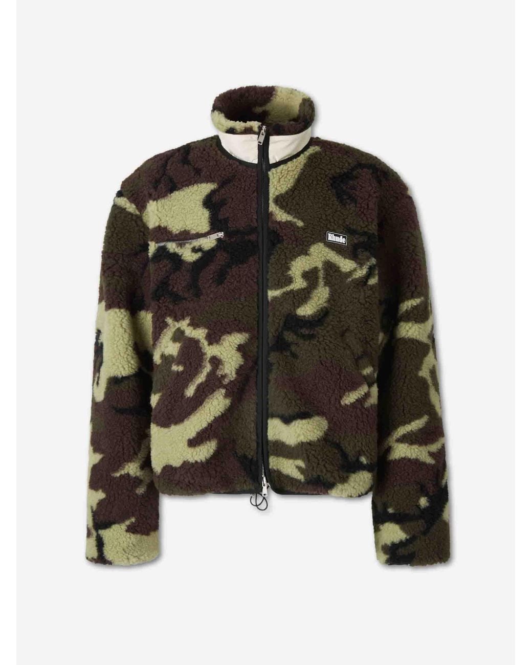 Rhude Black Logo Fleece Jacket for men