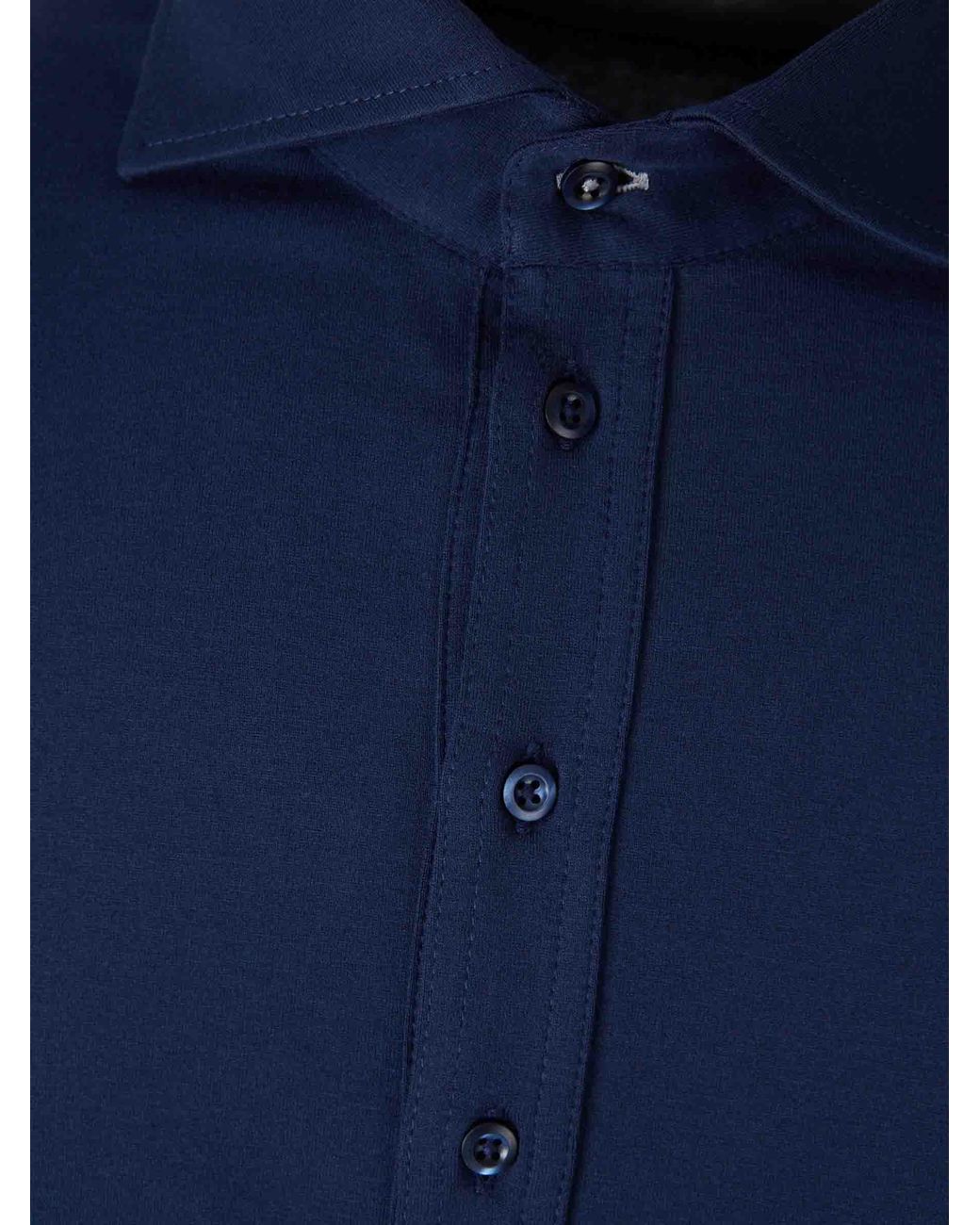 Brunello Cucinelli Blue Polo Knit Cotton for men