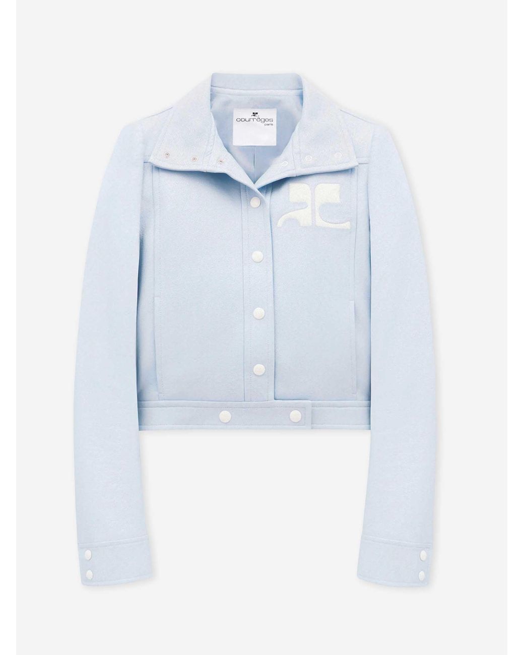 Courreges Blue Vinyl Biker Jacket