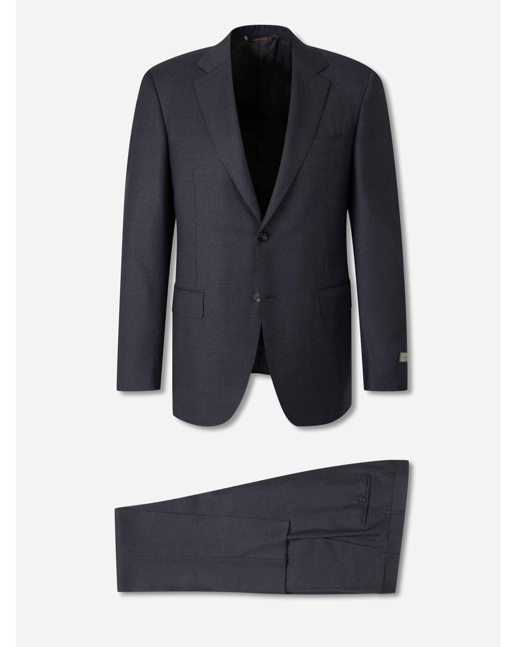 Canali Blue Straight Wool Suit for men
